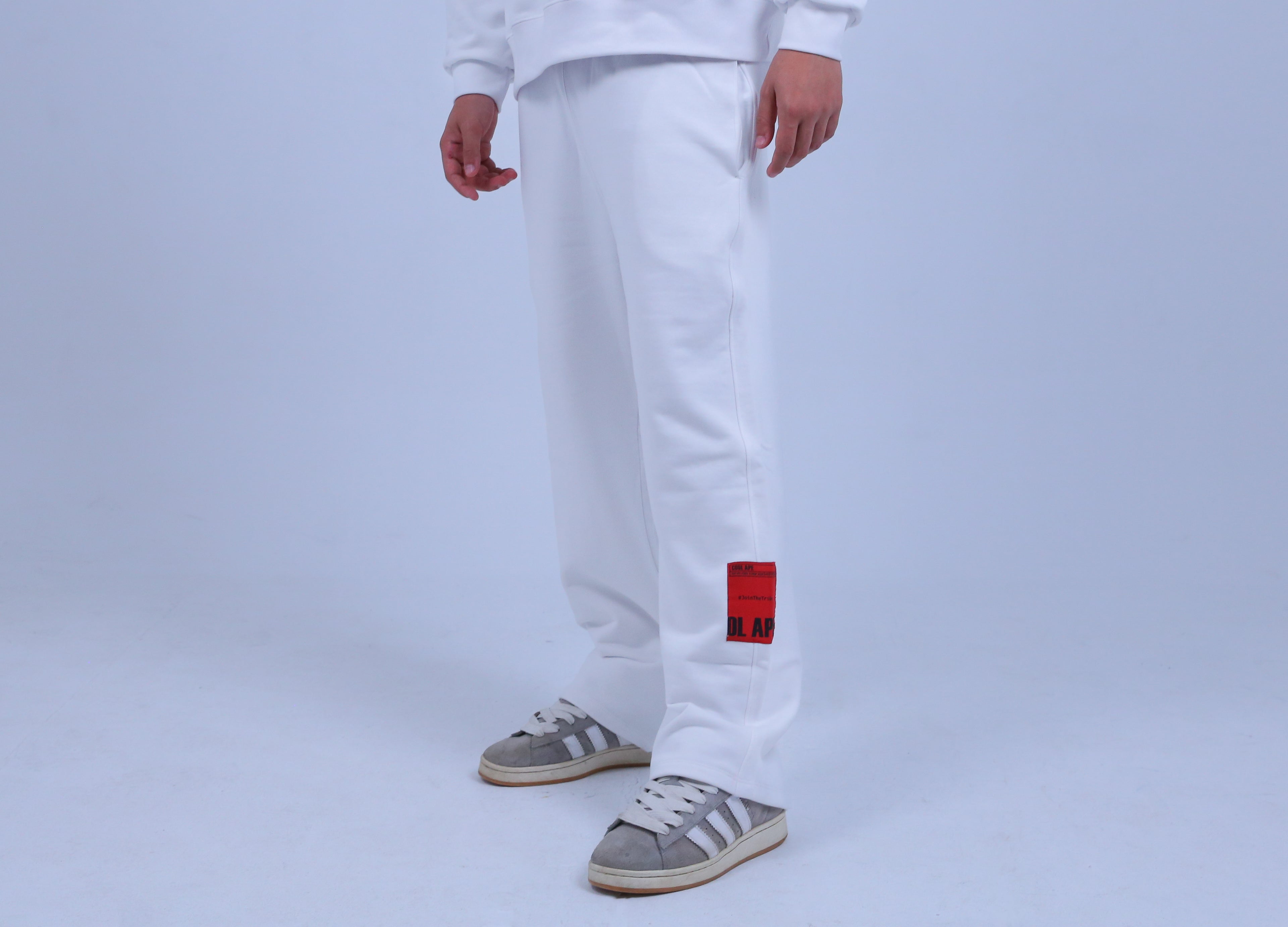 White Wide-Leg Sweat Pants