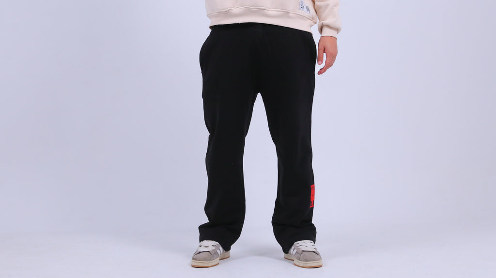 Black Wide-Leg Sweat Pants