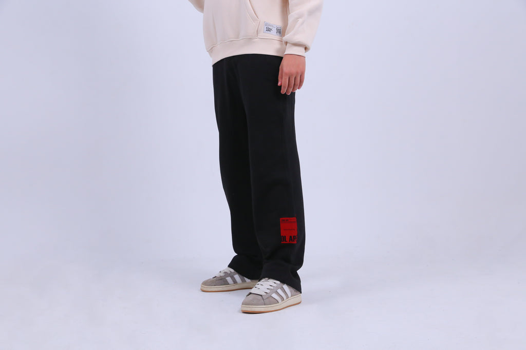 Black Wide-Leg Sweat Pants