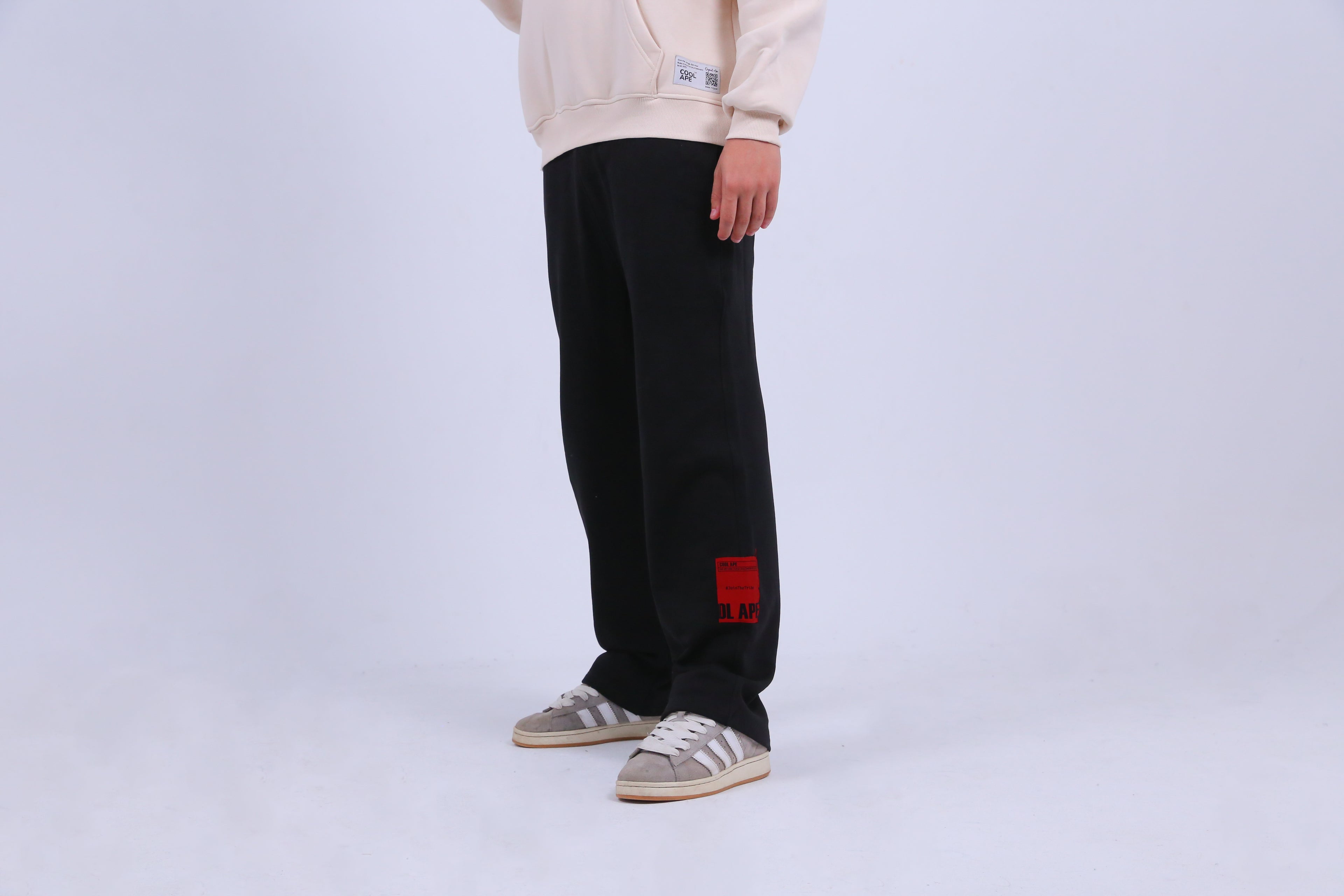 Black Wide-Leg Sweat Pants